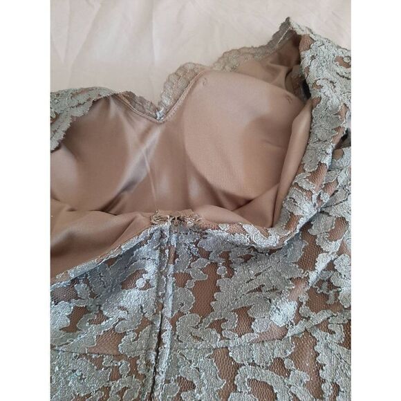 Jr Size 5 City Triangles Blue Brown Glitter Lace Mini Prom Bridesmaid Dress - Picture 9 of 10